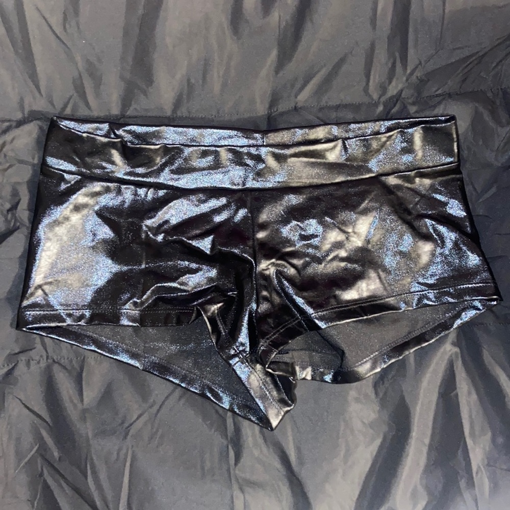 Black metallic shorts